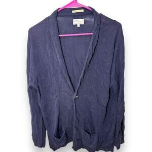 Gant New Haven Women's Navy Cardigan Sweater Size L Open Front